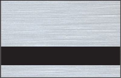 Discontinued item.  Rowmark Metal 1/16 2-Ply Brushed Aluminum/Black