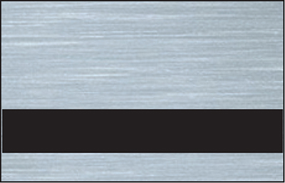 Discontinued item.  Rowmark Metal 1/16 2-Ply Brushed Silver/Black